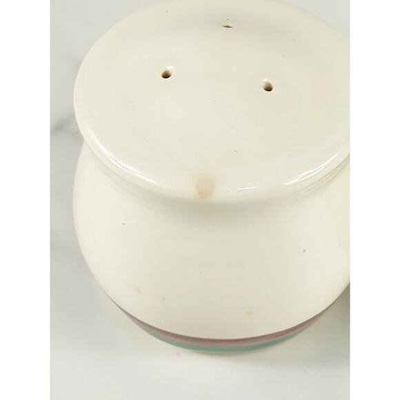 Pfaltzgraff Salt & Pepper Shakers Juniper 3" Stoneware 90's Green Mauve Vintage - Picture 8 of 13